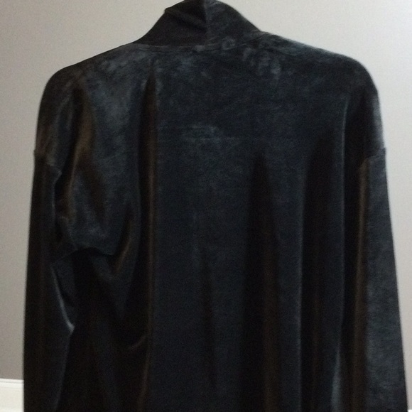M Spring + Mercer black velvet stretch open front drape jacket - Picture 6 of 14